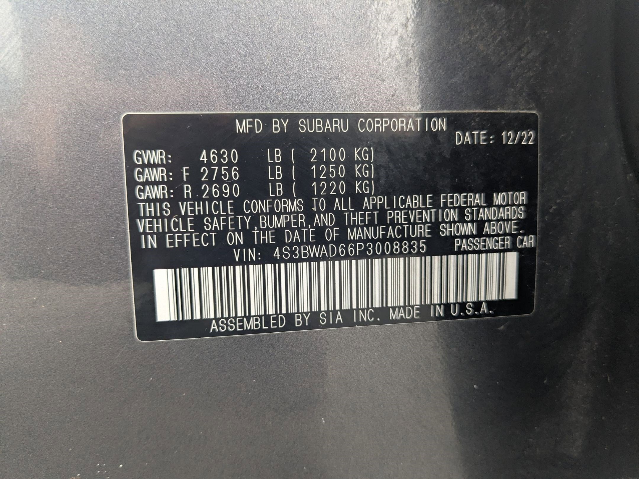 2023 Subaru Legacy Premium
