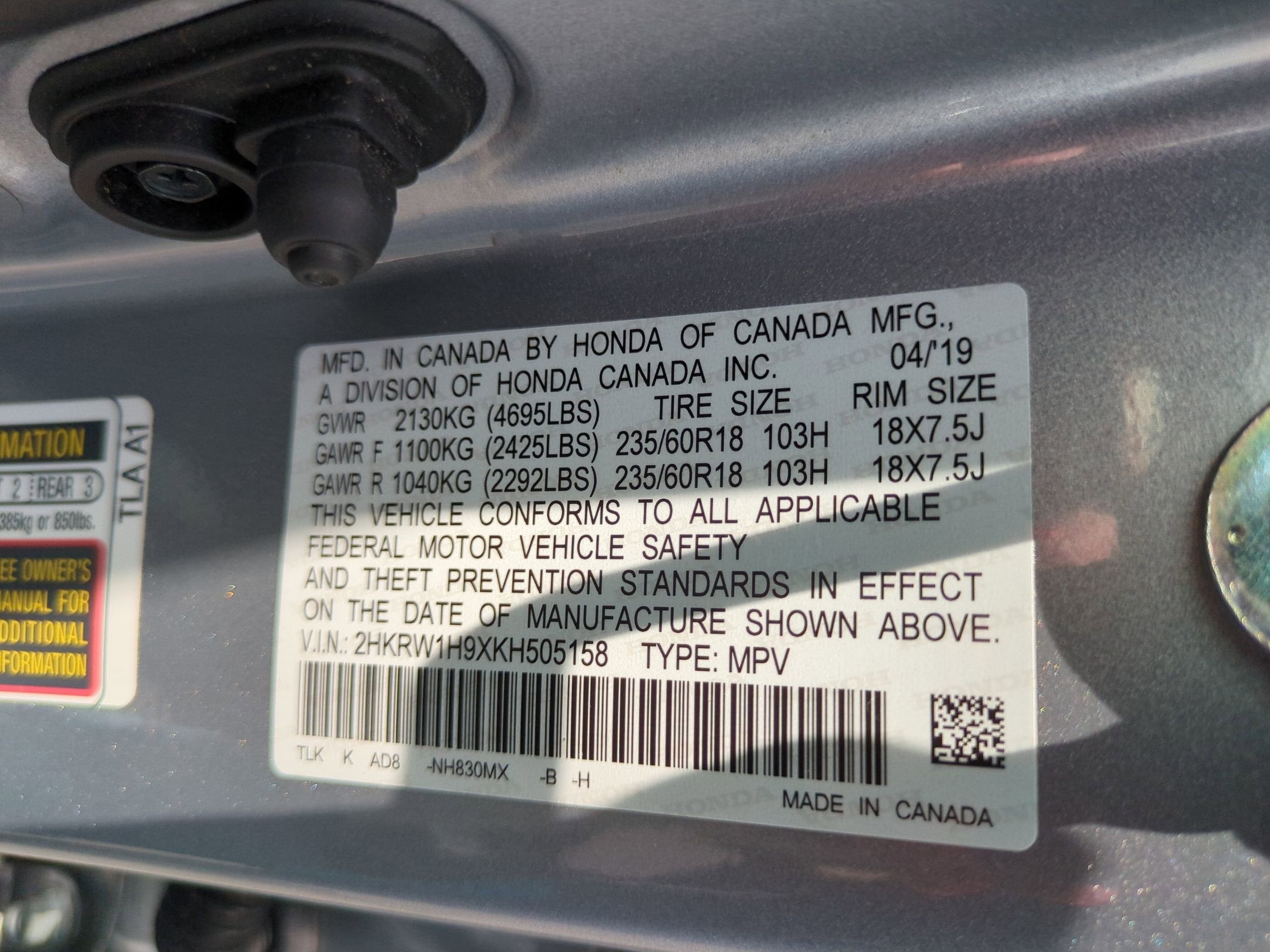 2019 Honda CR-V Touring