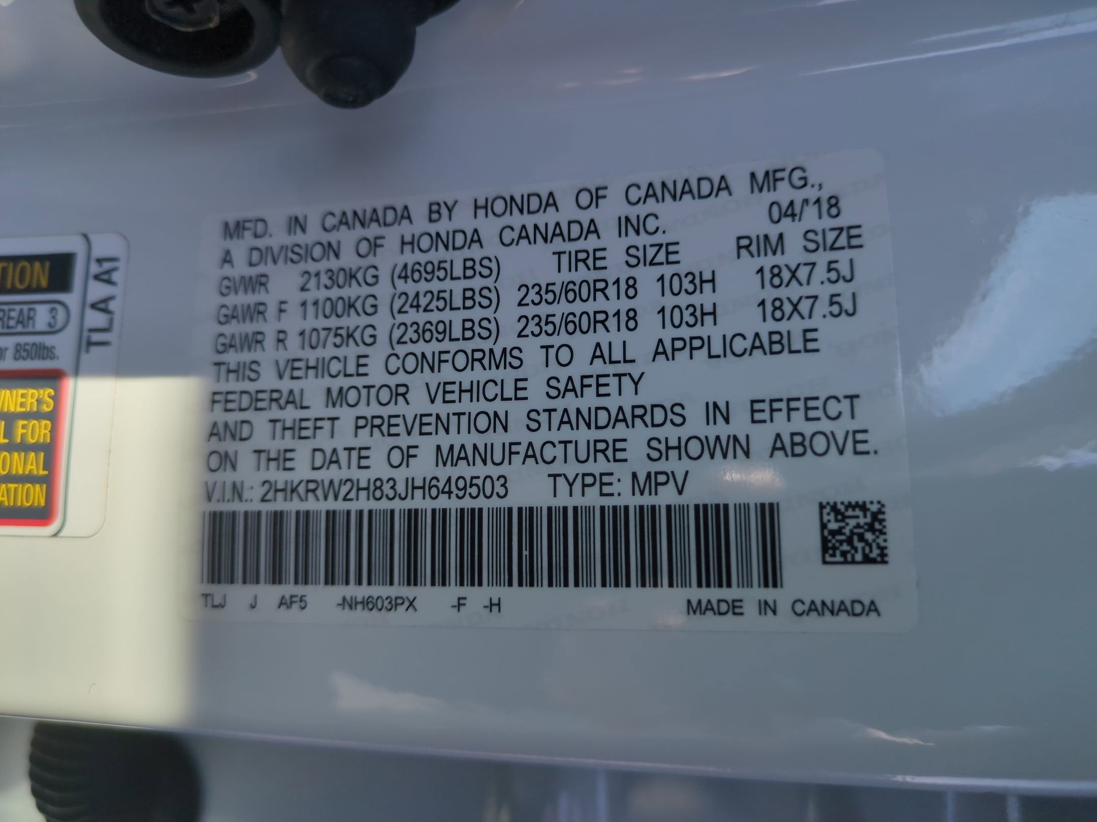 2018 Honda CR-V EX-L