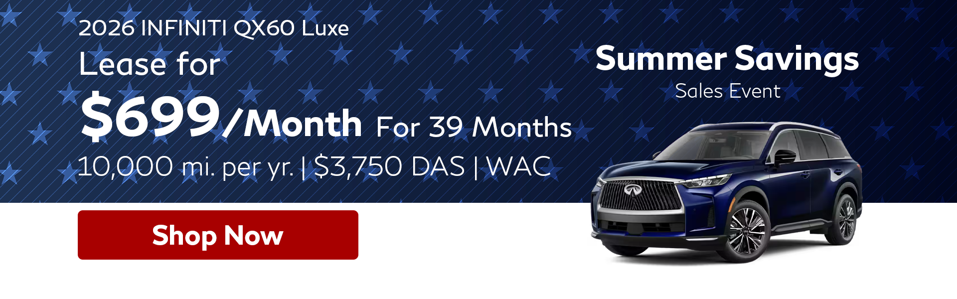 Lease for $699/month for 39 Months