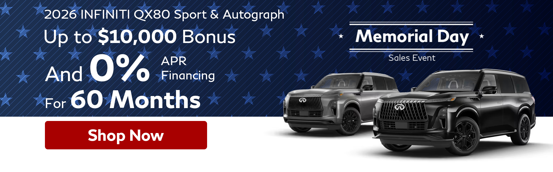 Up to $10,000 Bonus on 2026 INFINITI QX80