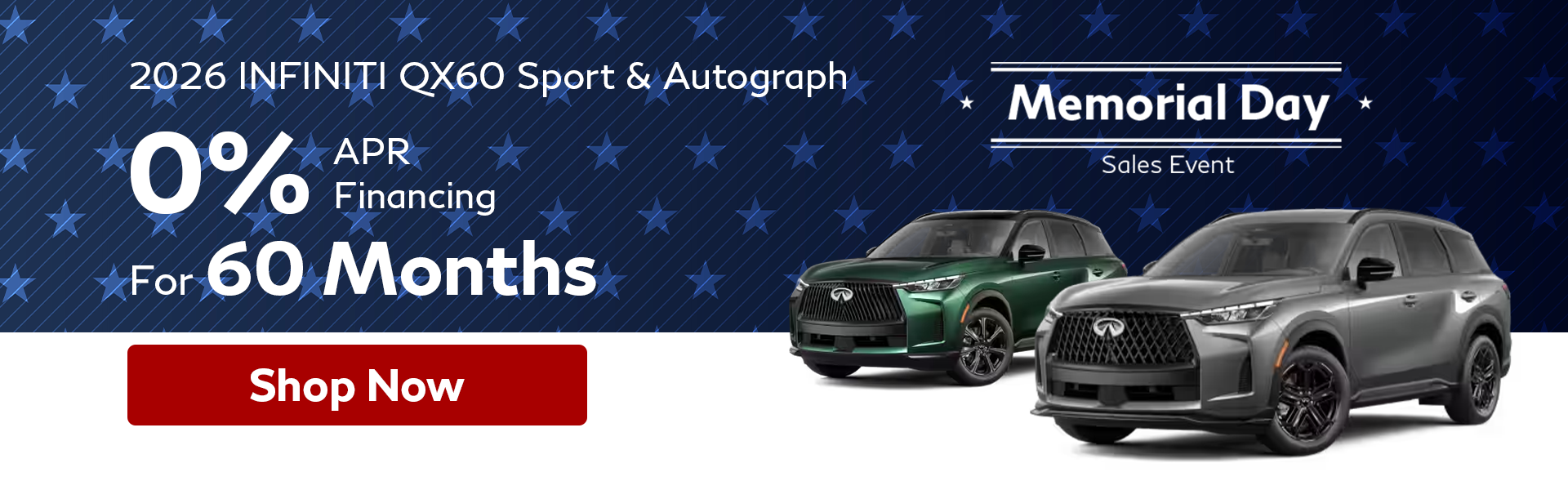 0% APR Financing for 60 Months on 2026 INFINITI QX60
